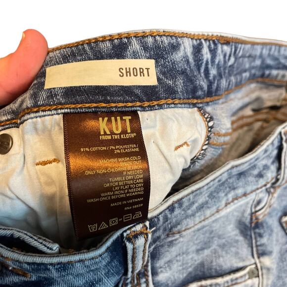 KUT From the Kloth Distressed Light Wash High Rise Shorts Size 6 - Picture 6 of 11